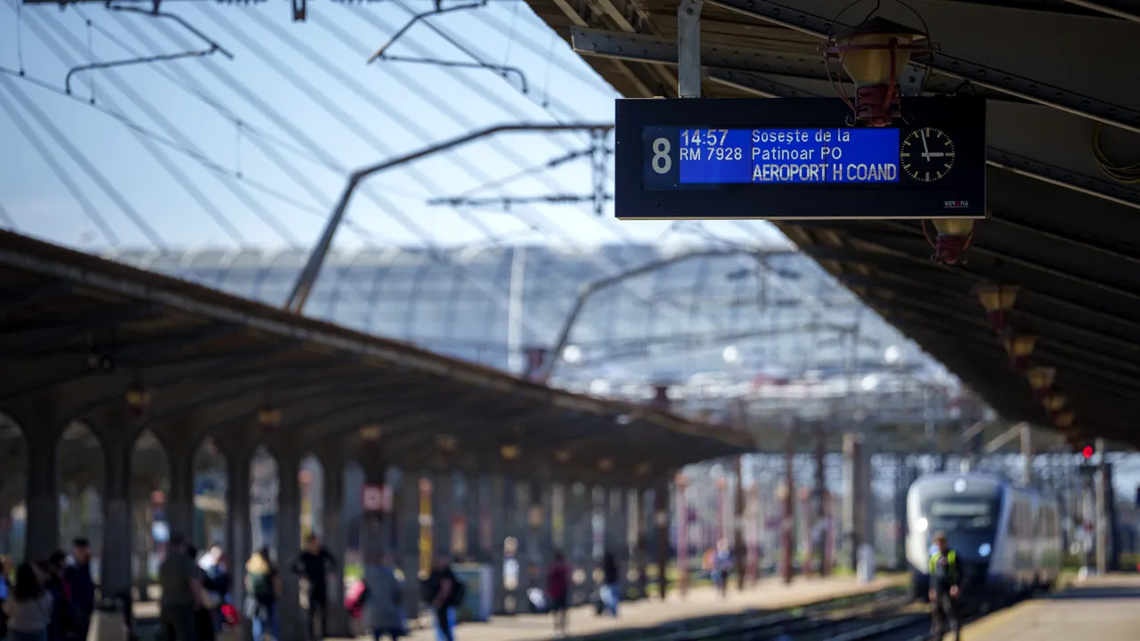 Trenurile spre Aeroportul Otopeni au întârzieri din cauza unui macaz defect