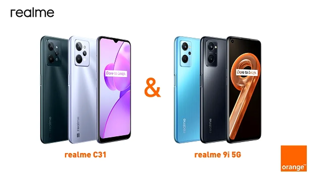 Realme C31 si 9i 5G disponibile acum şi în oferta Orange 