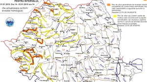 Cod portocaliu de inundaţii până duminică în vestul şi nord-vestul ţării