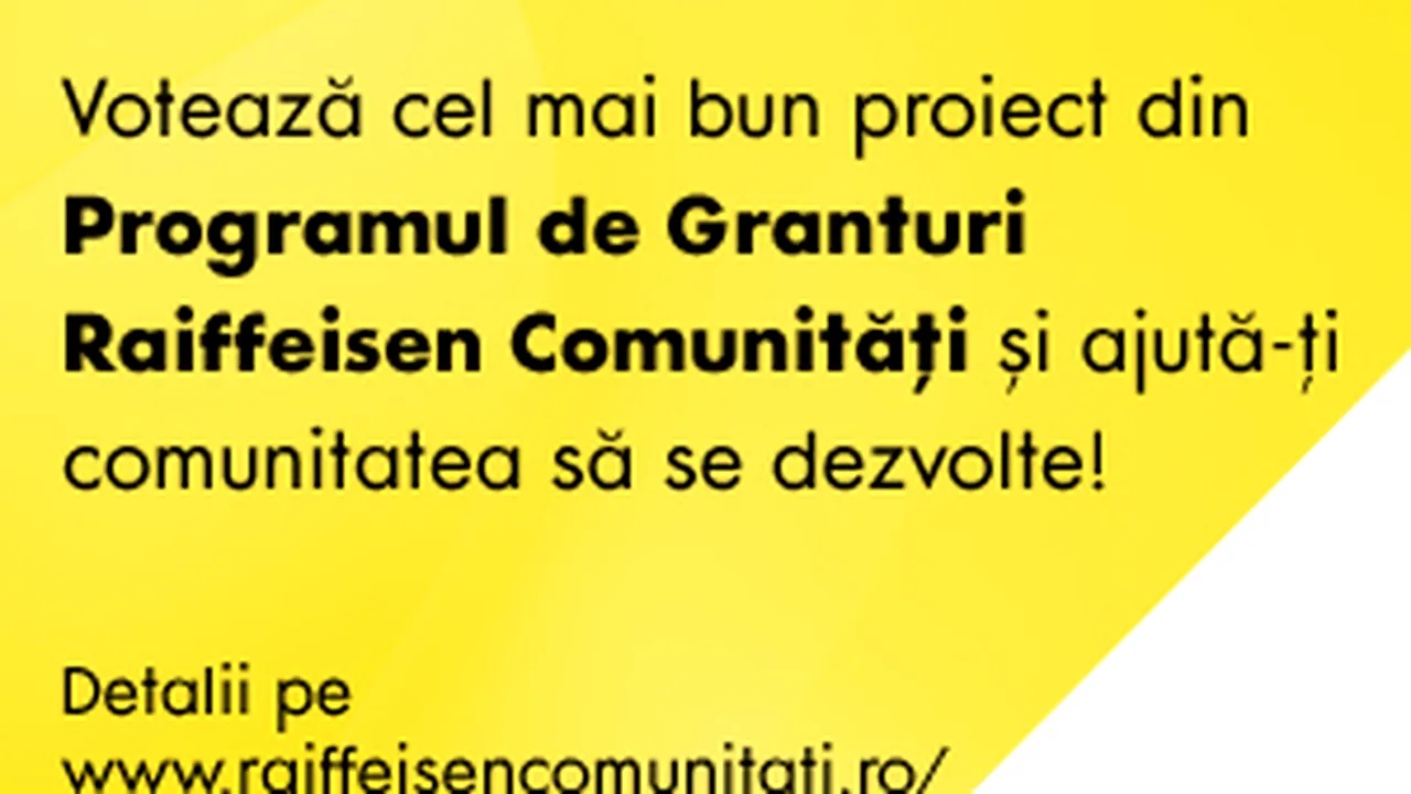 (P) A început cea de-a doua etapă a Programului de Granturi Raiffeisen Comunităţi 2015