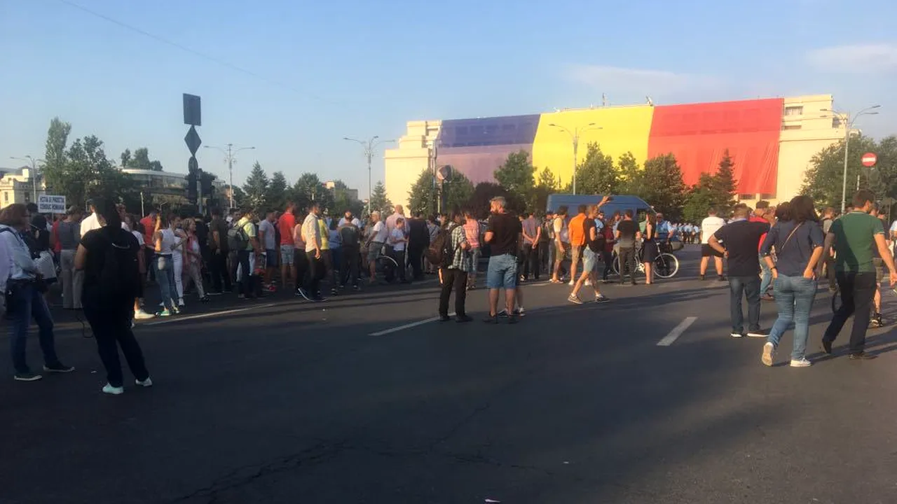 Protest în Piaţa Victoriei. Manifestanţii au scandat lozinci împotriva Guvernului. O parte dintre ei s-au îmbrâncit cu jandarmii. FOTO, VIDEO