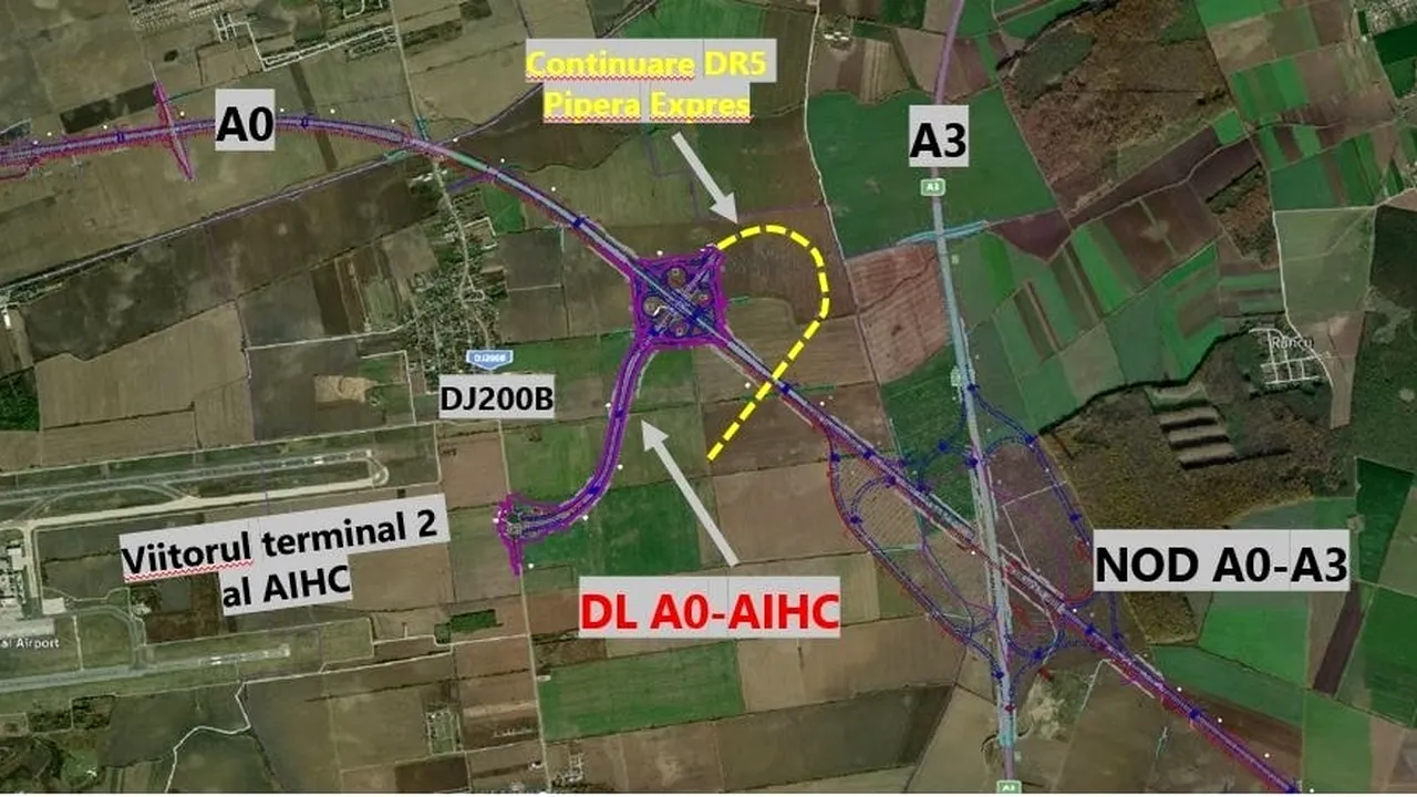 O nouă legătura rutieră între Autostrada de Centură şi viitorul Terminal 2 al aeroportului Otopeni
