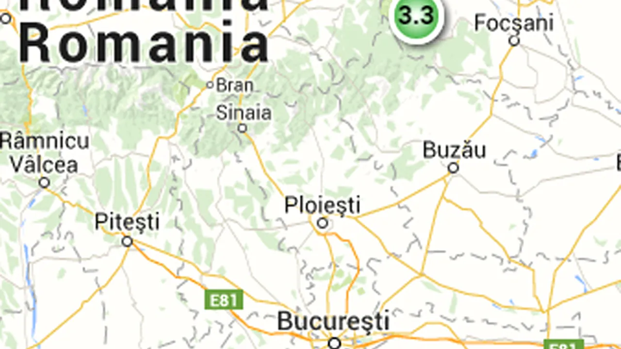 Cutremur de 3,3 grade în Vrancea 