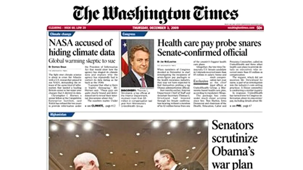 Washington Times disponibilizează 40% din angajaţi