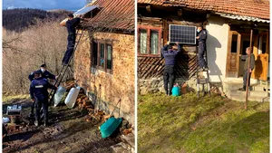 O familie ruptă de lume a primit ajutorul jandarmilor clujeni. Curentul electric ajunge acum şi în casa lor izolată, din munţi