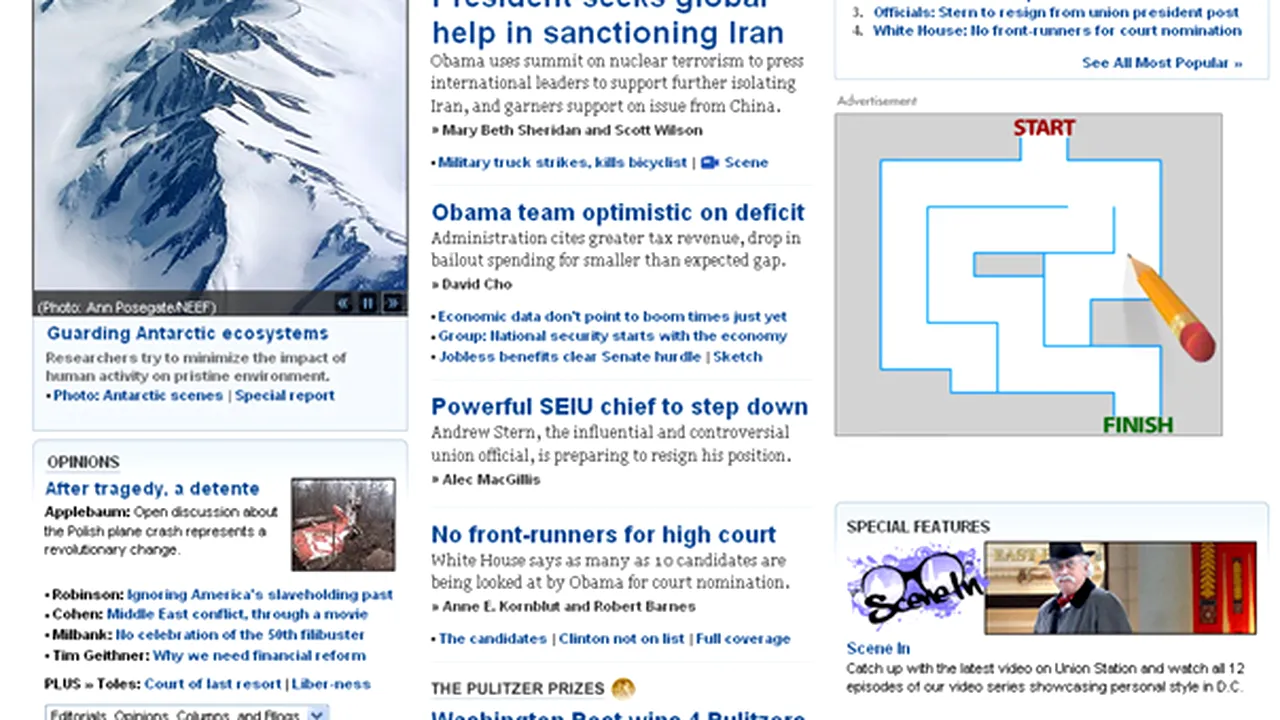 The Washington Post a câştigat patru premii Pulitzer, surclasând The New York Times