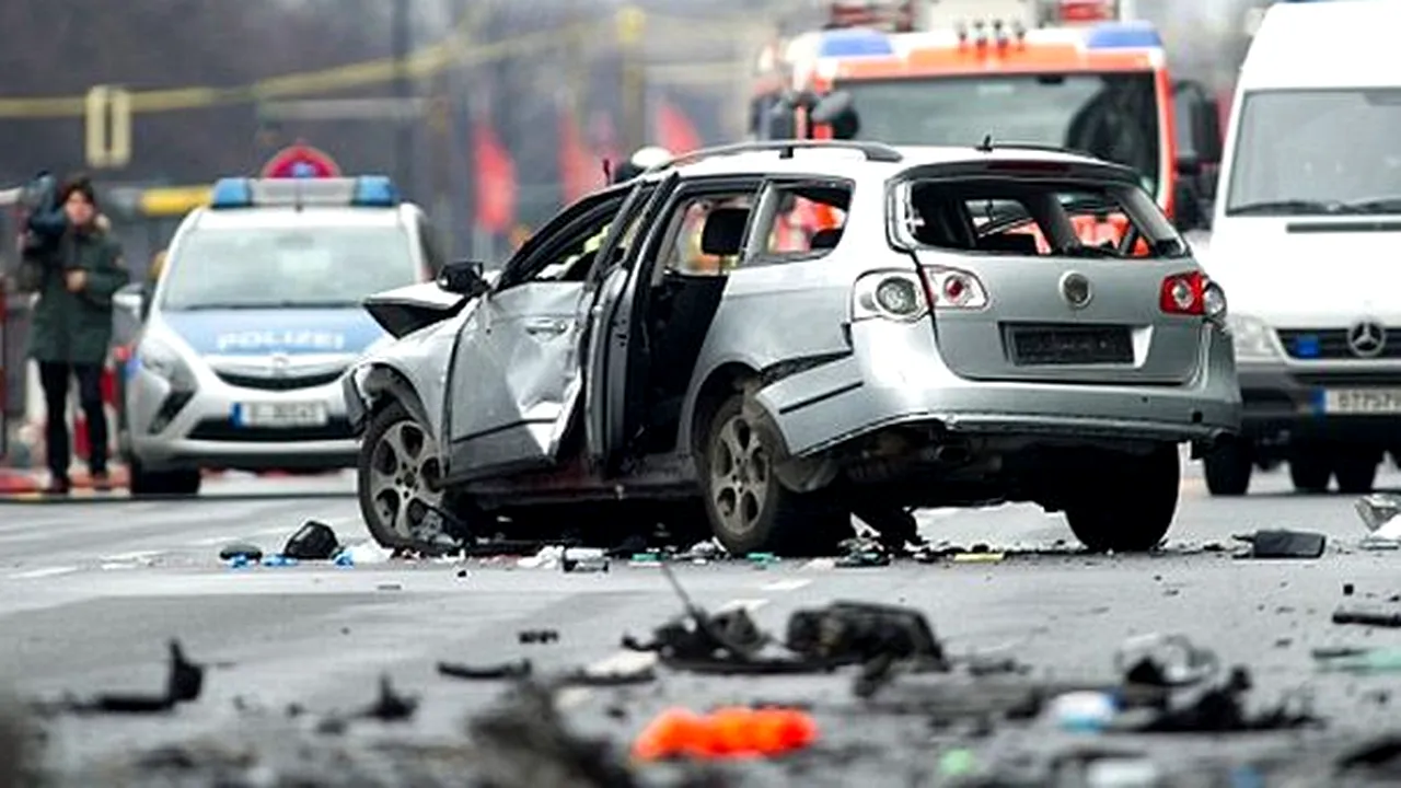 O maşină a explodat la Berlin: Un bărbat a fost ucis - FOTO 