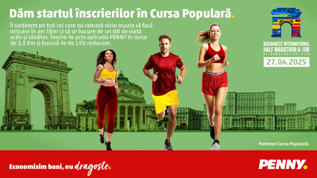 PENNY este partener principal al Cursei Populare 3.5K din cadrul Bucharest International Half Marathon by Constantina Diță