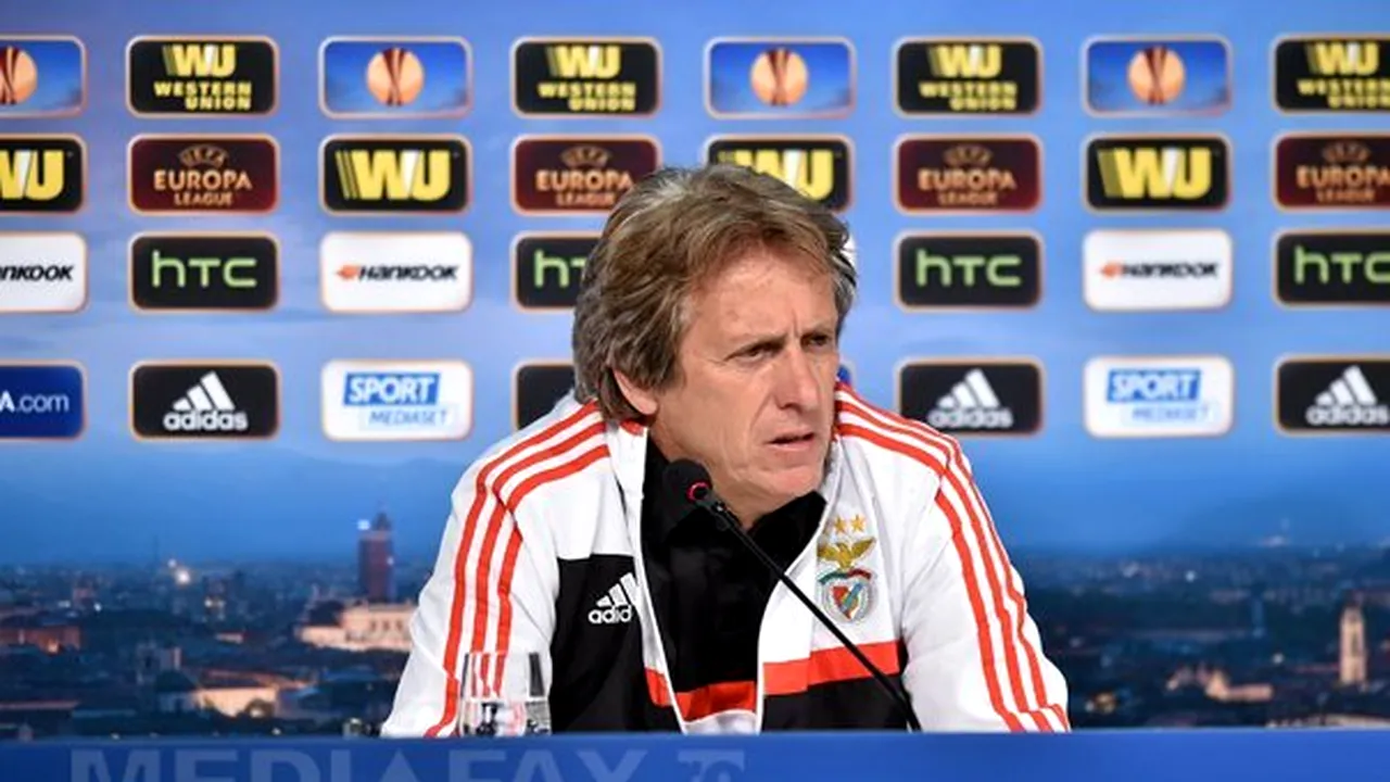 Jorge Jesus: Nu cred că Benfica este favorită în finala Ligii Europa