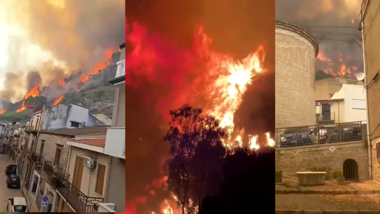 Incendiile fac ravagii în Sicilia. Sute de intervenții, evacuări și un pompier mort în lupta cu flăcările