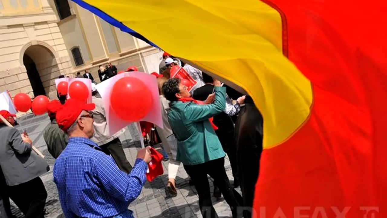 Aproximativ 2.000 de persoane la un miting organizat de PSD la Sibiu, pentru drepturile salariaţilor