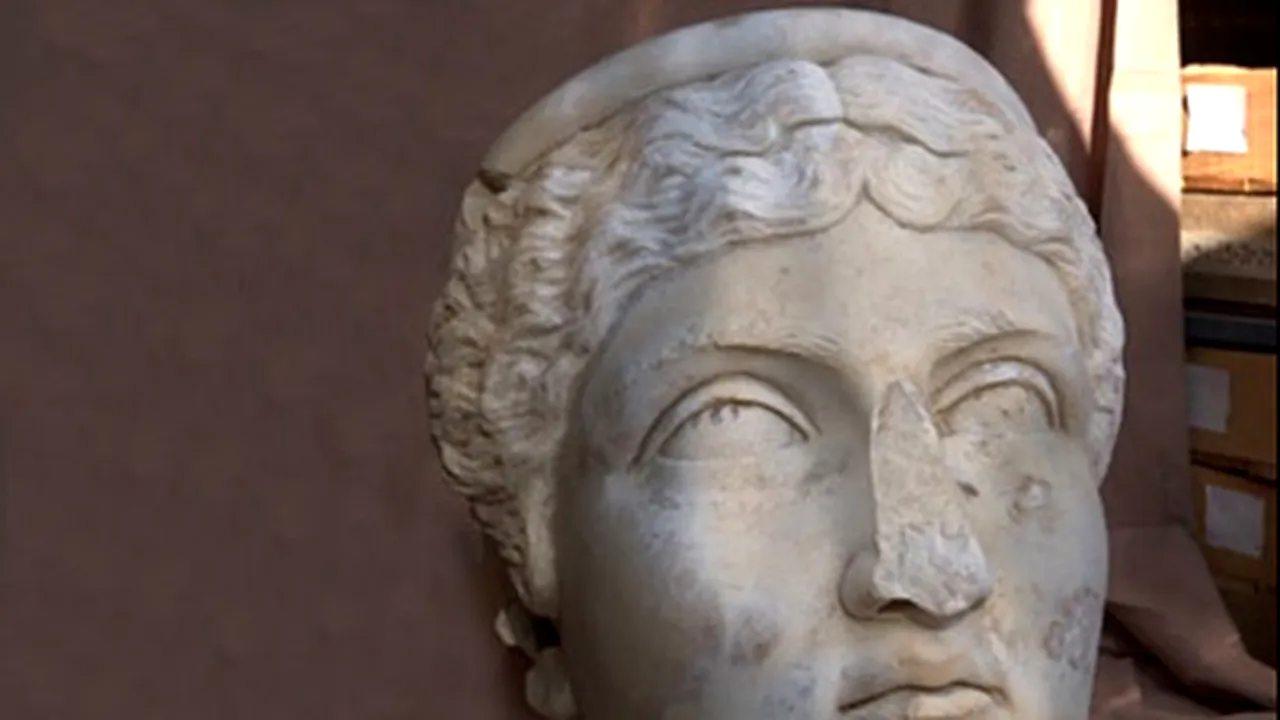 Capul din marmură al statuii unei împărătese romane, descoperit în Turcia