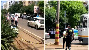 Un bărbat a fost rănit de o bucată de şină care a intrat prin podea, într-un tramvai din Capitală