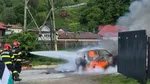 Accident cu trei tiruri pe autostrada A1. O mașină a luat foc