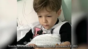 Vlăduţ, băieţelul de doar şase ani al colegului nostru, diagnosticat cu neuroblastom şi alte două tumori, are nevoie de ajutor! Donaţii se pot face şi prin SMS la numărul 8828 cu textul Vladut
