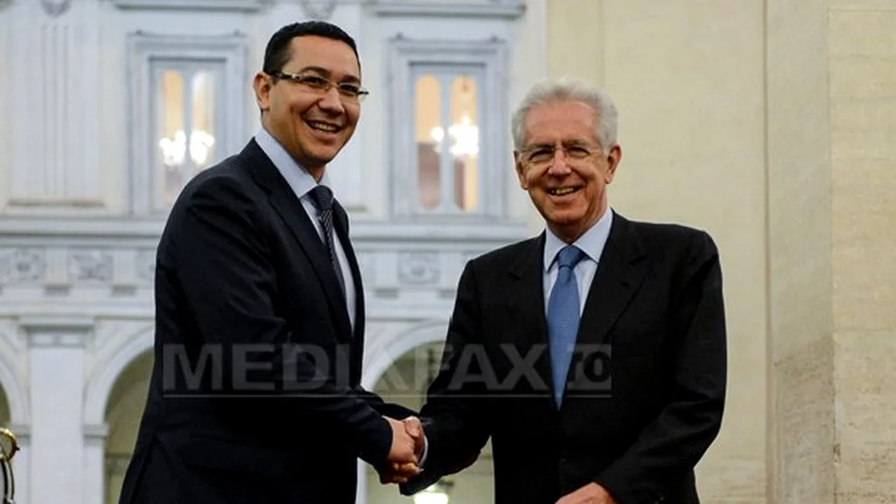 Guvernul italian anunţă după întâlnirea Ponta-Monti că doreşte un calendar clar pe tema Schengen