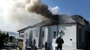 FOTO | INCENDIU în cimitirul din Cernica: Pompierii acţionează cu patru autospeciale pentru stingere şi alte două motopompe 