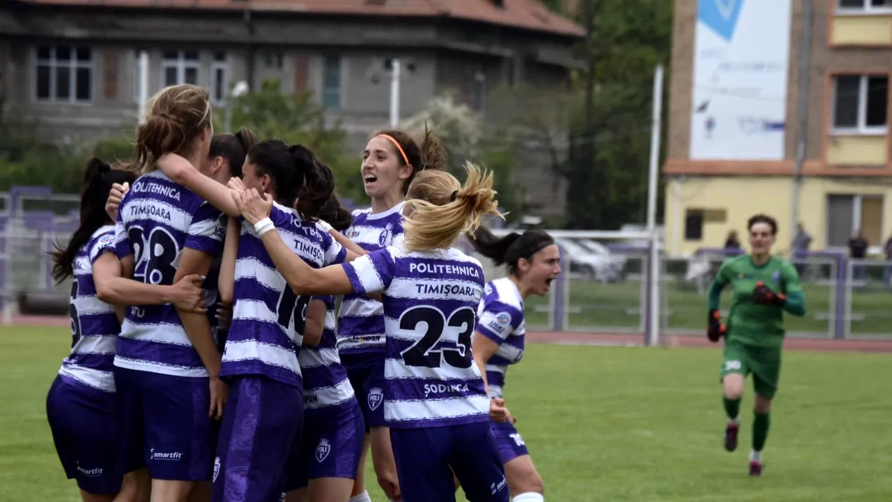 Cronica etapei din Liga 1 la fotbal feminin - Poli Timişoara remiză în derby-ul cu Carmen Bucureşti