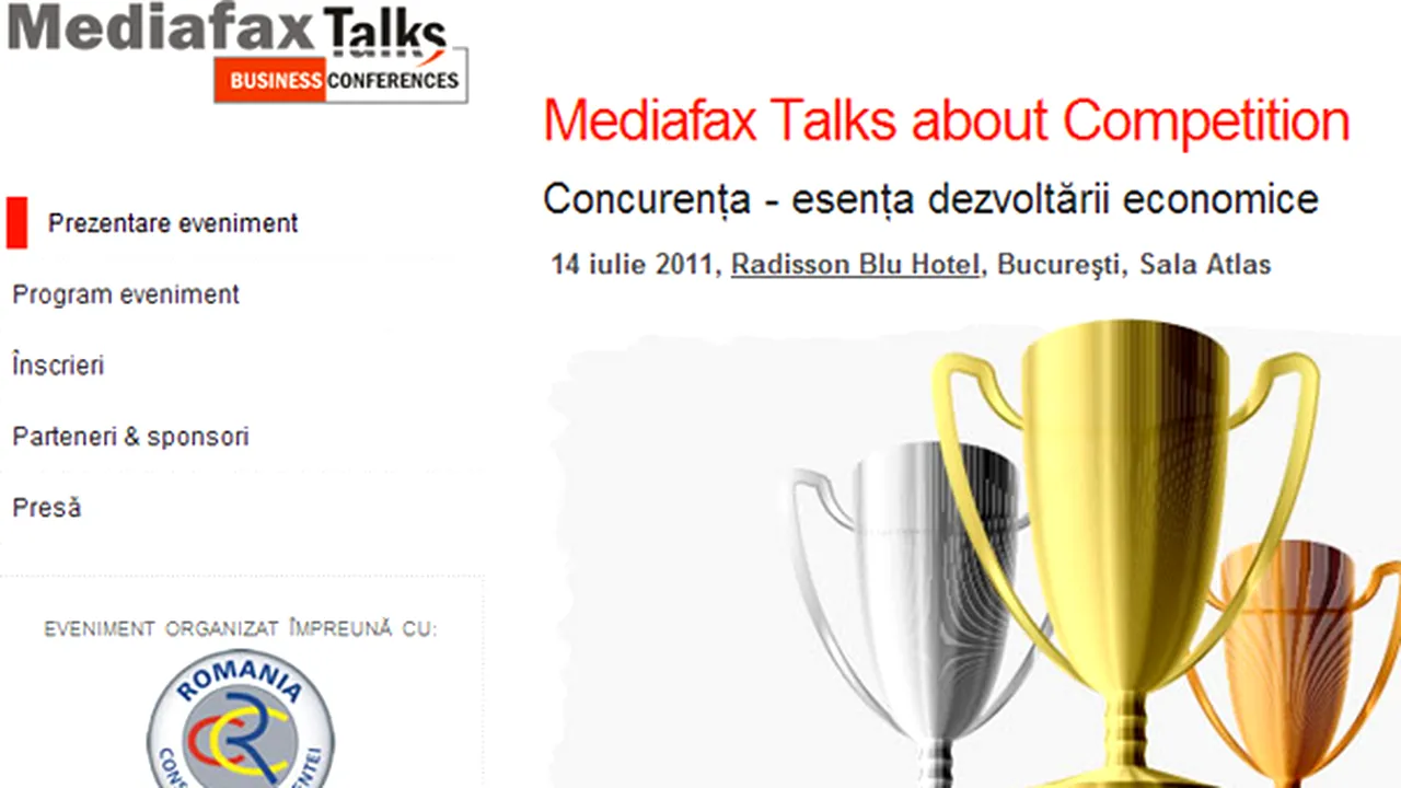 Impactul noii legislaţii a concurenţei, în dezbatere la Mediafax Talks about Competition
