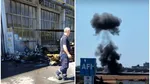 Un avion de mici dimensiuni s-a prăbușit în curtea unei firme din Arad