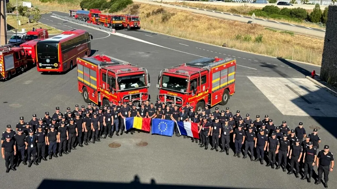 Schimb de pompieri români în Franța. Primul contingent de 40 de de pompieri, se întoarce în țară