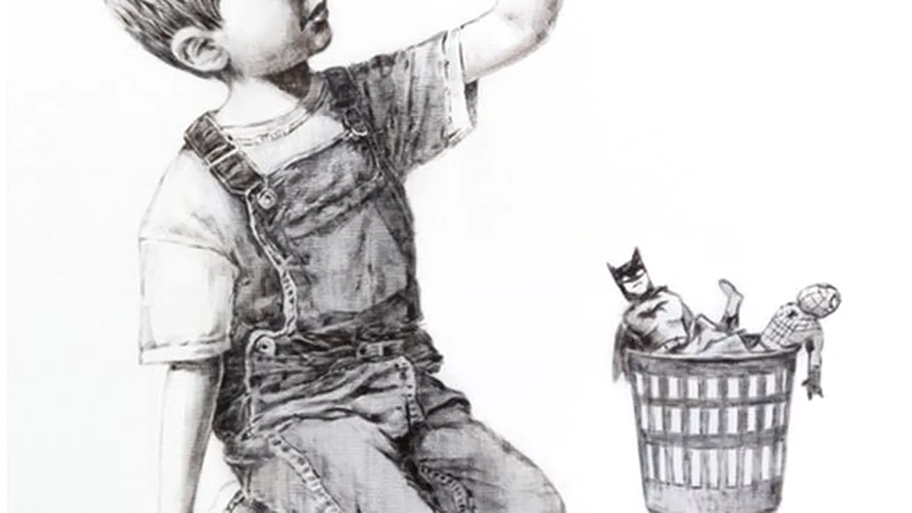 Banksy a realizat o lucrare dedicată ”supereroilor” care luptă cu noul coronavirus