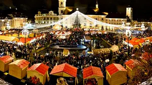 CRĂCIUN 2015: Peste o sută de mii de leduri multicolore, aprinse la Sibiu