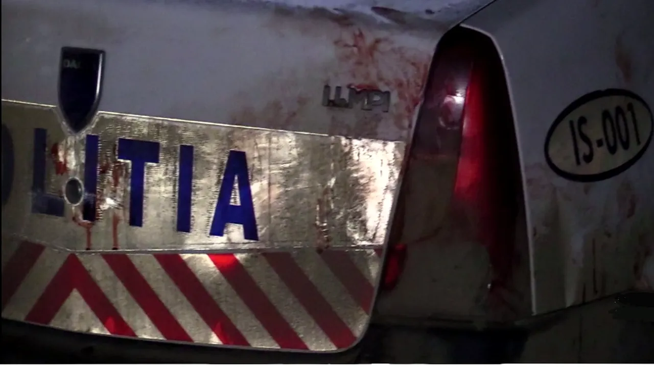 O maşină a poliţiei a fost distrusă în urma unei intervenţii la un scandal într-un bar. Echipajul a fost atacat de mai mulţi tineri