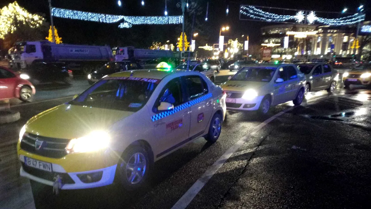 Poliţia Capitalei s-a autosesizat: Dosar penal după protestul taximetriştilor din apropierea Pieţei Victoria