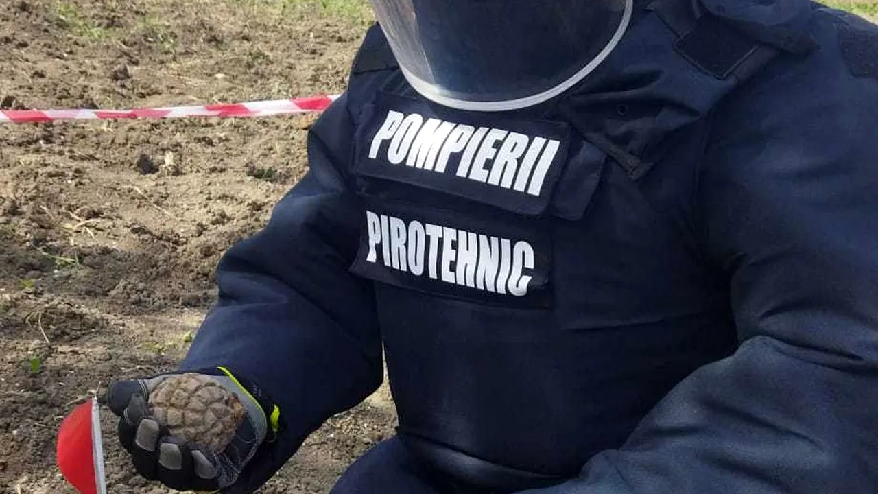 Grenadă cu focosul reterezat, găsită pe un câmp din Botoşani