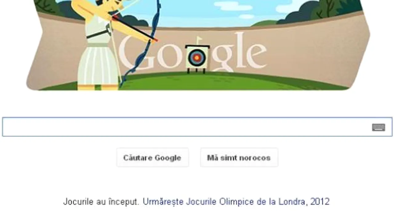 Google celebrează recordul mondial la tir cu arcul, înregistrat vineri la Jocurile Olimpice, printr-un logo special