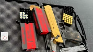 Pistol cu gaze, descoperit de polițiștii de frontieră din Giurgiu, în portbagajul mașinii unui cetățean bulgar