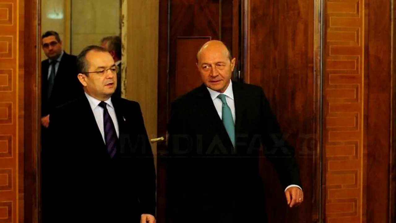 Întâlnire Băsescu-Boc la Cotroceni. Întâlnirea a avut loc şi pe fondul scandalului legat de ministrul Mediului, Laszlo Borbely