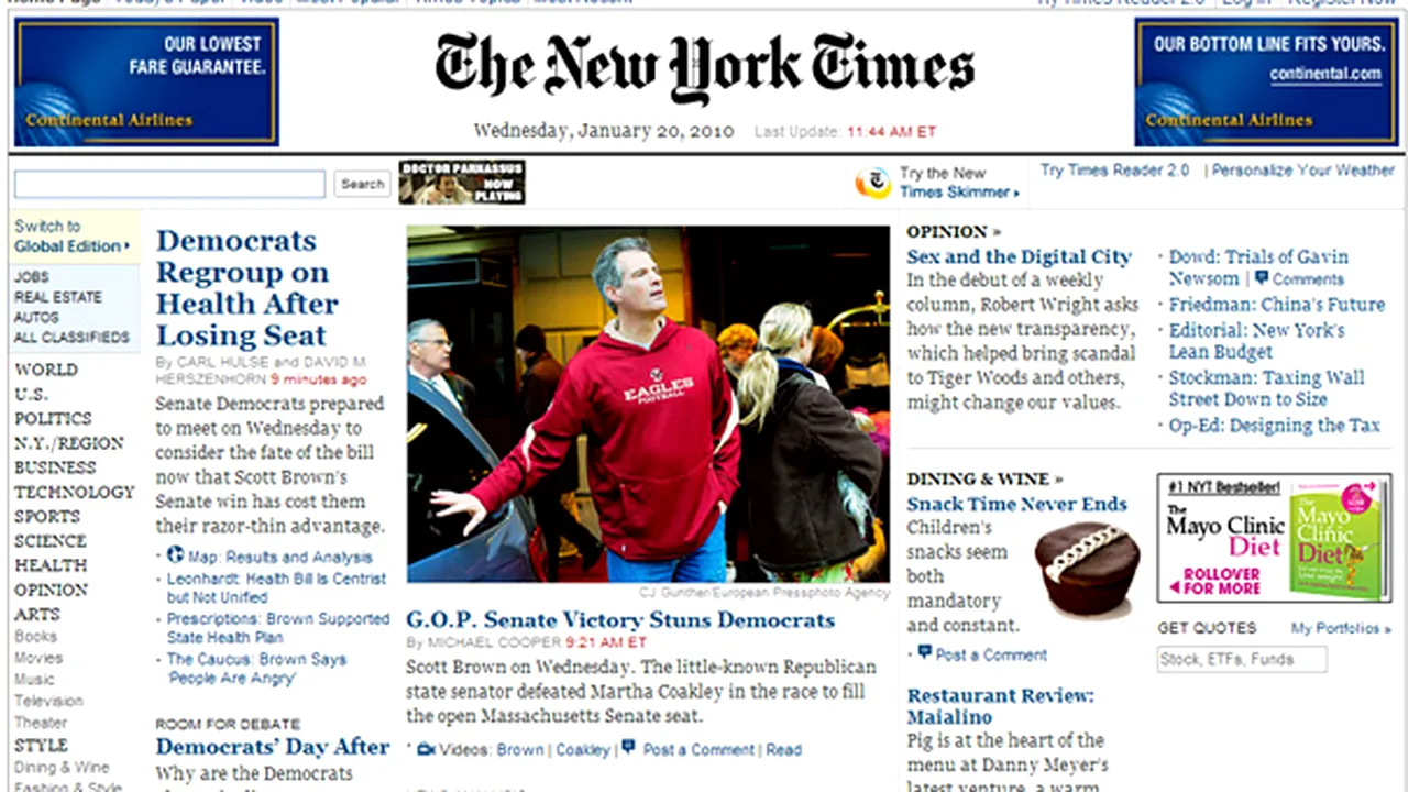 Conţinutul de pe site-ul New York Times, cu plată din 2011