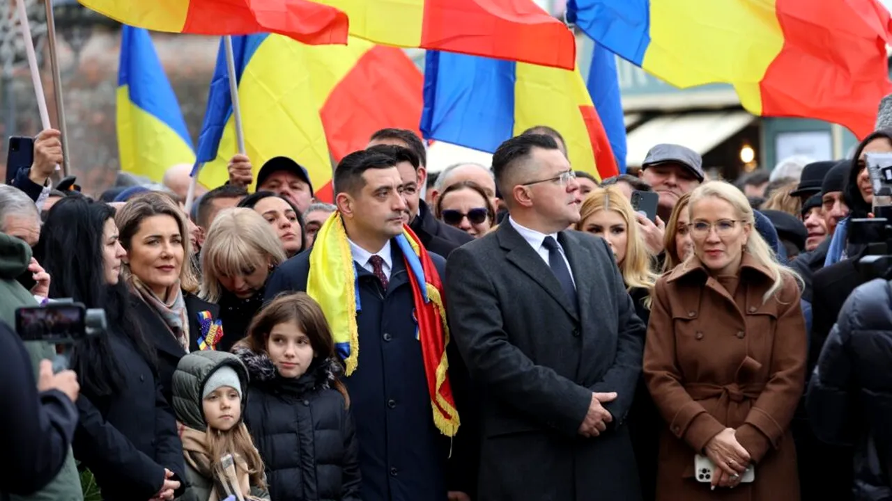 George Simion susține că nu au fost incidente între suveraniști la Alba Iulia. El și Călin Georgescu au organizat manifestații separate