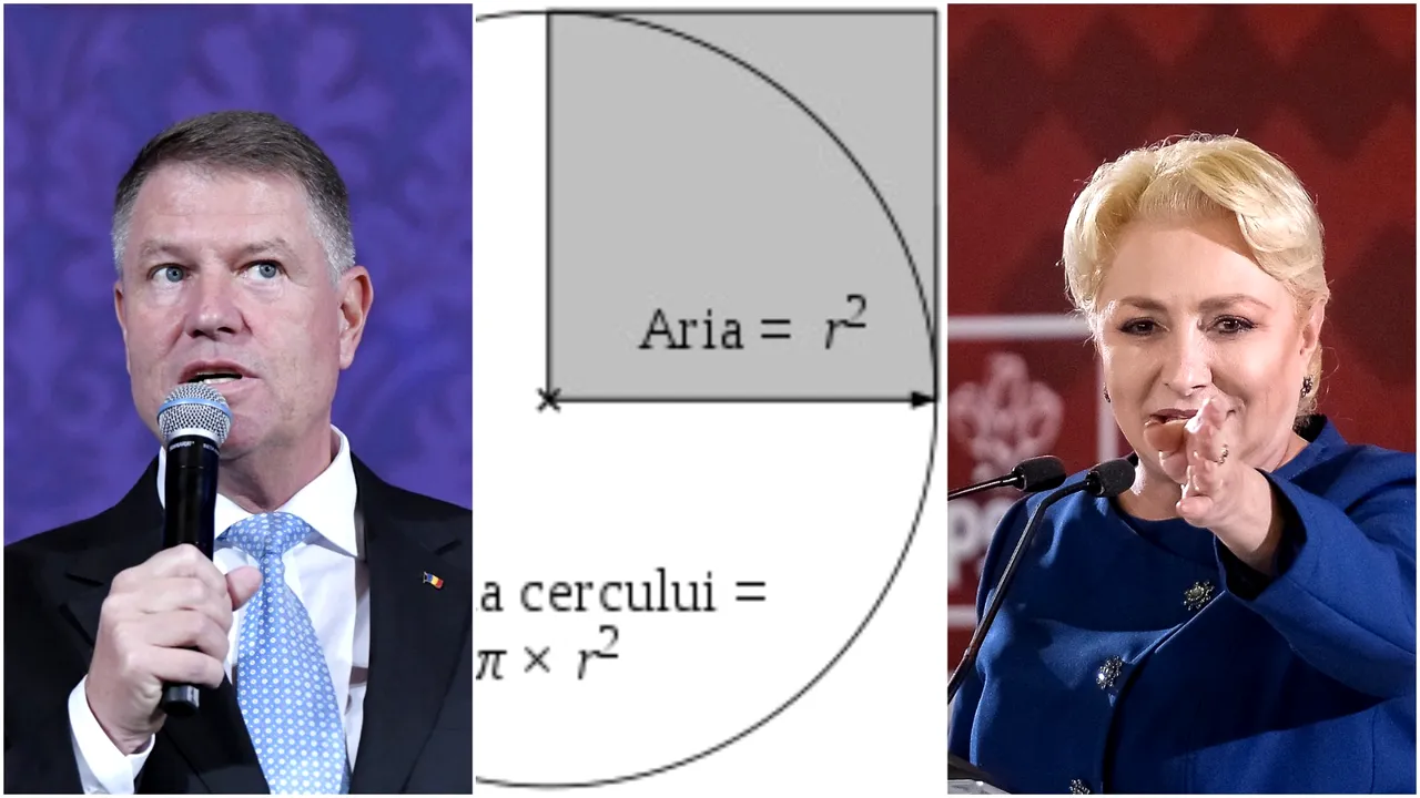 „Care este aria cercului”. Dăncilă, care a dat meditaţii la matematică, a răspuns greşit. Iohannis, care a meditat la fizică, a tăcut