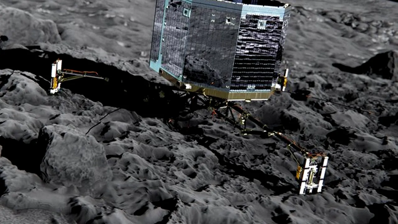 Bateriile robotului Philae mai au energie doar pentru o zi. ESA demarează forarea pe suprafaţa cometei - FOTO