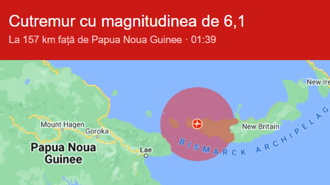 Cutremur cu magnitudinea 6 în Papua Noua Guinee