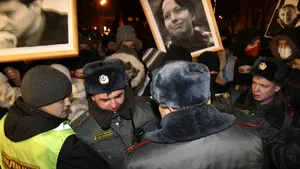 Zeci de persoane, reţinute la Moscova în timpul unei manifestaţii - FOTO