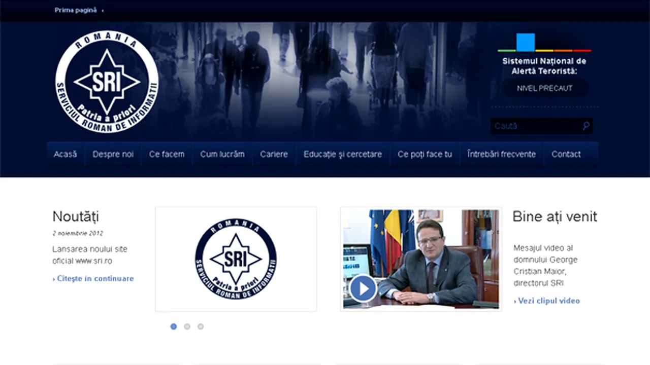 SRI şi-a modernizat site-ul şi are un motto nou: Patria a priori. Mesajul directorului SRI