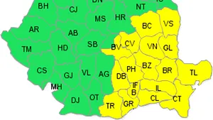Cod galben de ninsori pentru jumătatea estică a ţării