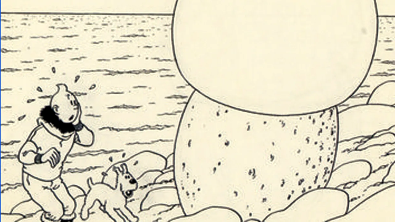 O bandă desenată cu Tintin, vândută la licitaţie cu un preţ record - FOTO
