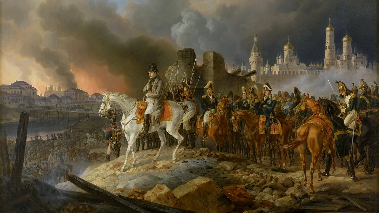 14 septembrie 1812: Napoleon Bonaparte ocupă Moscova după ce este abandonată şi incendiată 