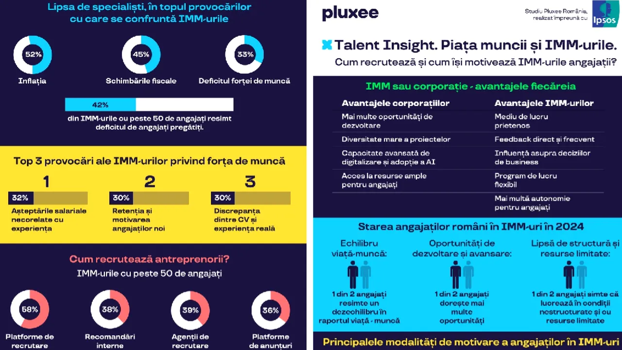 STUDIU PLUXEE: De ce rămân angajaţii români în IMM-uri: cultură organizaţională, oportunităţi de avansare în carieră şi dezvoltare profesională