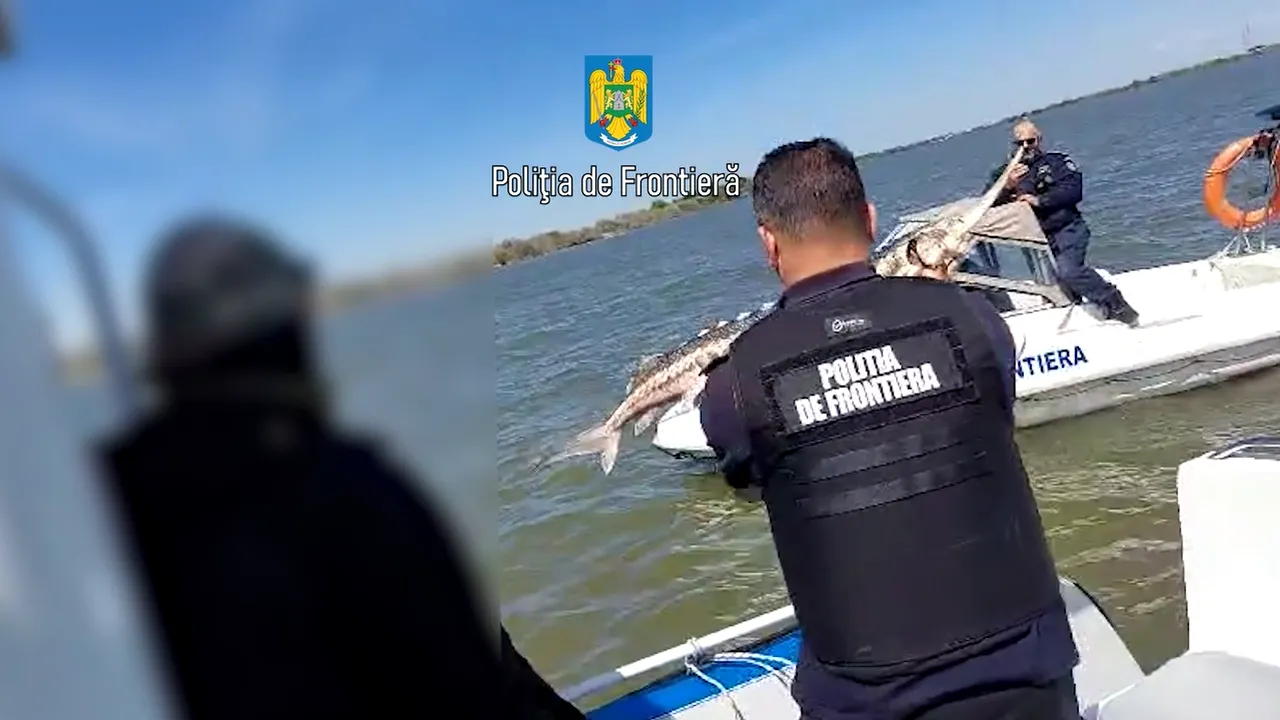 Un bărbat, surprins de Garda de Coastă în timp ce pescuia sturioni în Marea Neagră