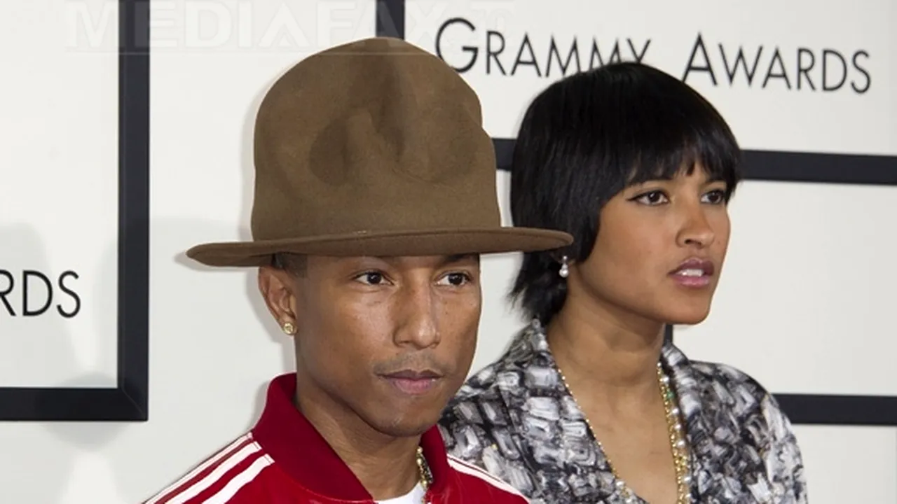 Pălăria purtată de Pharrell la gala Grammy 2014, vândută cu 44.100 dolari, în scopuri caritabile