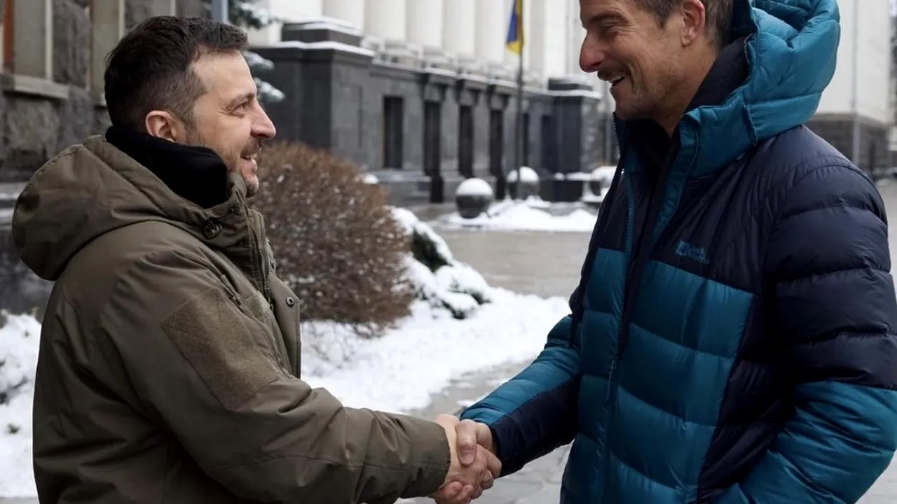 Ultima provocare a lui Bear Grylls: Să-l ajute pe Zelenski să reconstruiască Ucraina