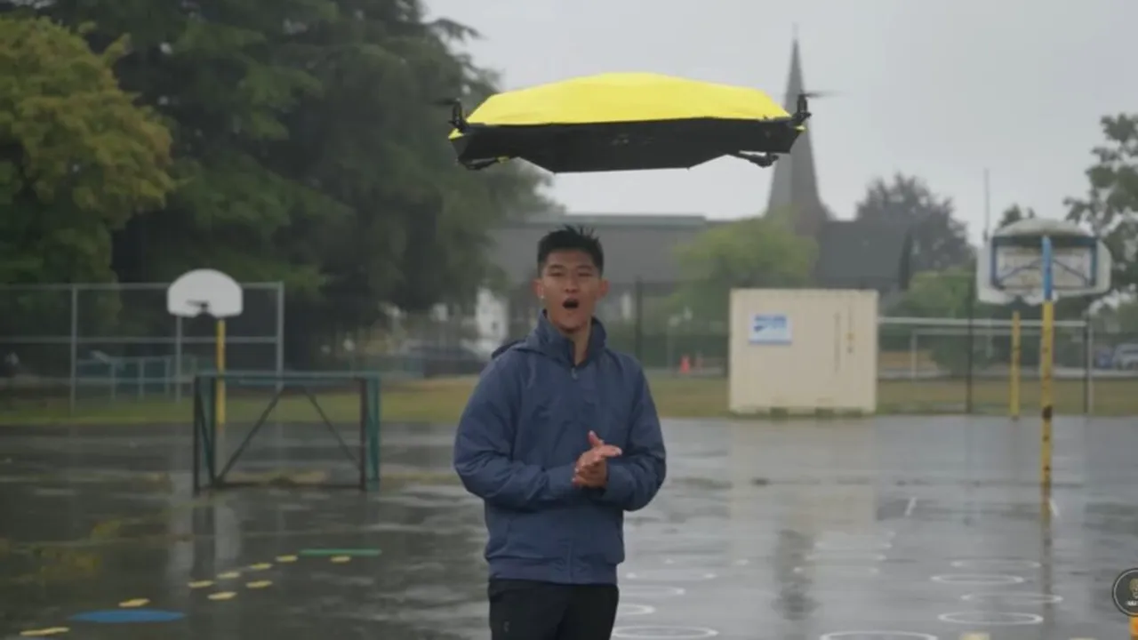 Umbrela zburătoare care te urmărește singură: Un an de muncă pentru invenție