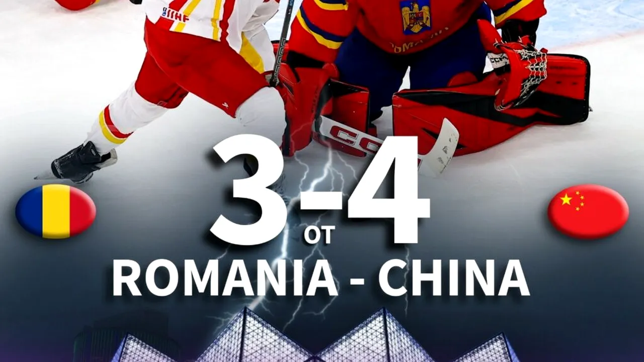 România pierde după prelungiri cu China, la Campionatul Mondial de hochei pe gheață I/B