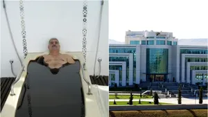 Un alt fel de „Techirghiol”: Oraşul în care oamenii fac baie în petrol/ Există, însă, şi un pericol ascuns | VIDEO